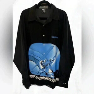 Snoop Dog black street style oversized long sleeve button down casual shirt XXL